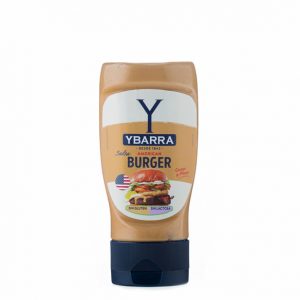 Bote de salsa New York Burguer Ybarra 250ml boca-abajo