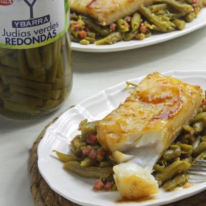 receta de bacalao-teriyaki-judias-verdes hcecha con el Tarro de Judías Verdes Redondas Ybarra