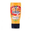 Bote salsa Cheddar Ybarra 300ml boca-abajo