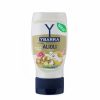 Bote de salsa AliOli Ybarra 250ml boca-abajo