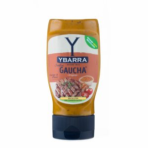 Bote de salsa Gaucha Ybarra 250ml boca-abajo