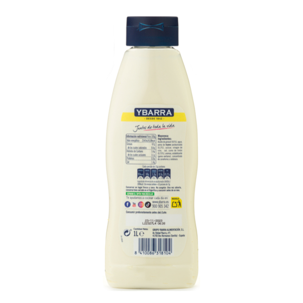 Bote mayonesa Ybarra 1 litro ingredientes