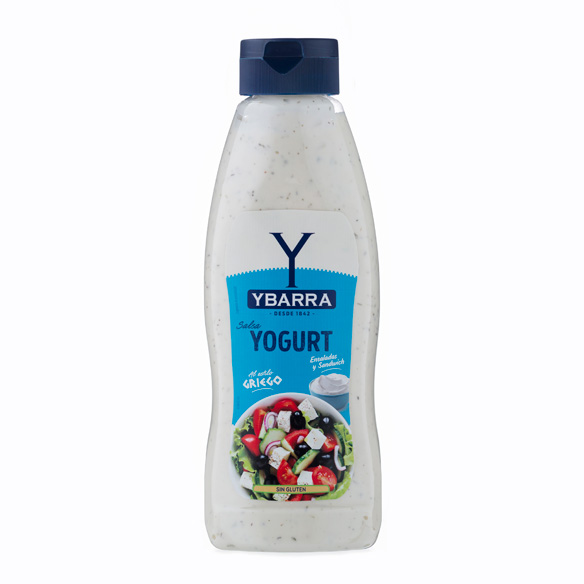 Bote de salsa de yogurt al estilo griego Ybarra 1 Litro